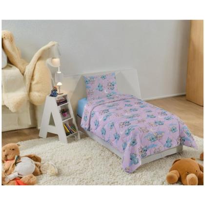 Imagem de Edredom Dupla Face Solteiro Infantil Estampado Stitch 1,40 x 2,10 Com Feminino Menina - Lepper
