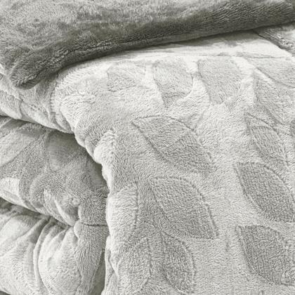 Imagem de Edredom king plush airbloon classic - folhas cinza