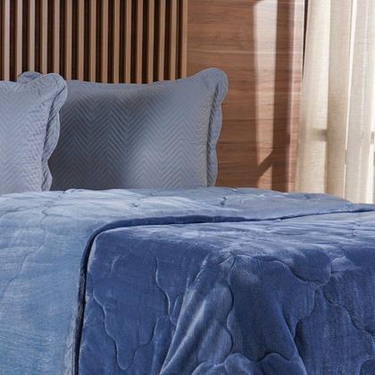 Imagem de Edredom King Plush Bicolor Dupla Face 100% Poliéster 240x260cm