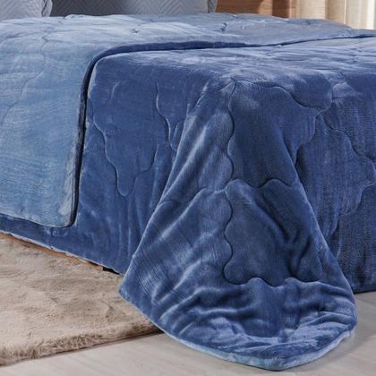 Imagem de Edredom King Plush Bicolor Dupla Face 100% Poliéster 240x260cm