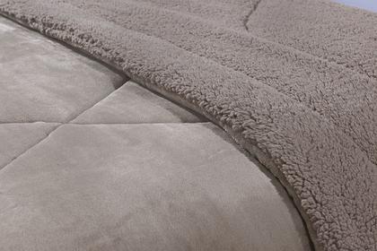 Imagem de Edredom - King Size - Dupla Face - Capetown - Sherpa - Caqui - Niazitex