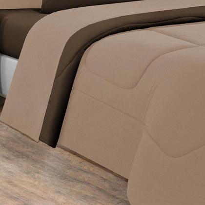 Imagem de Edredom Malha 100% Algodão Gran Moratta 1 Peça Queen - Avelã-marrom.