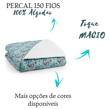 Imagem de Edredom Mini Cama para menina estampa Sereia Percal Moderno