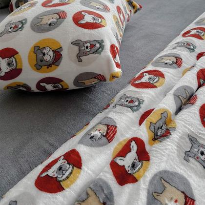 Imagem de Edredom Plush Estampado Dupla Face Macio Solteiro 1 Peça