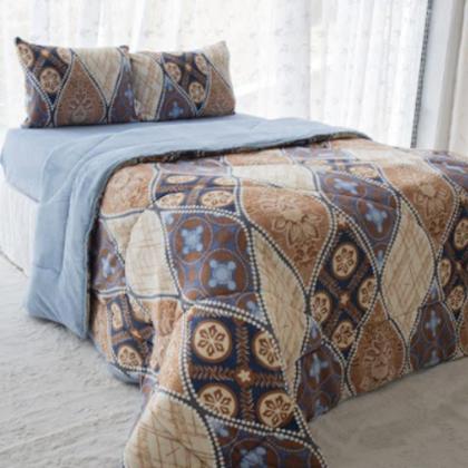 Imagem de Edredom Plush Estampado Dupla Face Macio Solteiro 1 Peça