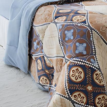 Imagem de Edredom Plush Estampado Dupla Face Macio Solteiro 1 Peça