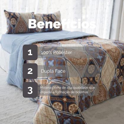 Imagem de Edredom Plush Estampado Dupla Face Macio Solteiro 1 Peça