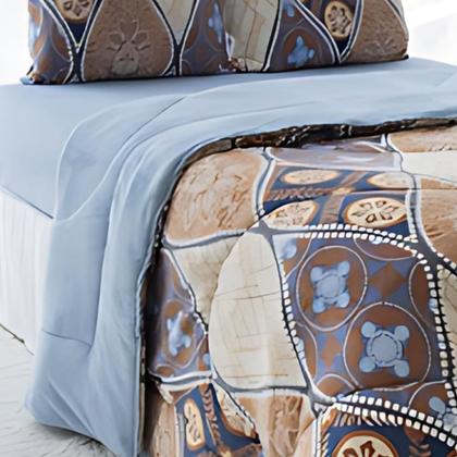 Imagem de Edredom Plush Estampado Dupla Face Macio Solteiro 1 Peça