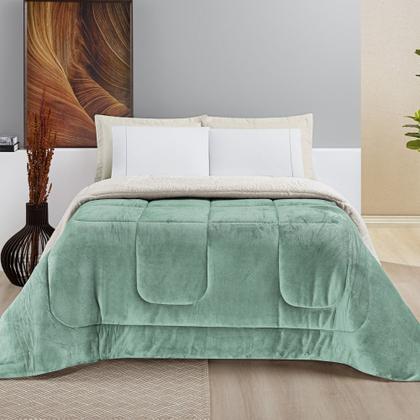 Imagem de Edredom QUEEN Coberdrom Dupla Face Sherpa Mantinha Everest