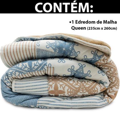 Imagem de Edredom Queen de Malha 100% Algodão e Plush Dupla Face Antialérgico 235x260cm  BF Colchões
