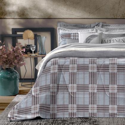 Imagem de Edredom Queen Plush Sherpa Coberdrom  Estampado Check