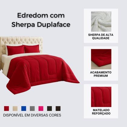 Imagem de Edredom Queen Sherpa Liso Premium Alta Qualidade Dupla Face Inverno A Pronta Entrega