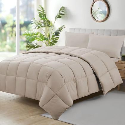 Imagem de Edredom Queen Toque de Pluma 240 x 260 cm Ecopluma Camesa Bege Premium -