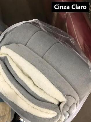 Imagem de Edredom Sherpa Cobertor E Coberdrom Casal Queen Grosso 2,40m x 2,20m - Várias Cores