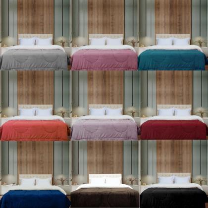 Imagem de Edredom Sherpa Cobertor E Coberdrom Casal Queen Grosso Cores