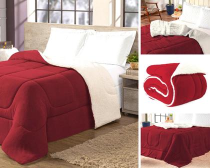 Imagem de Edredom sherpa cobredoon king cobertor lã pele de carneiro felpudo fofinho grosso inverno