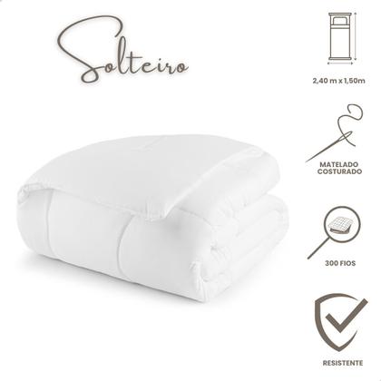 Imagem de Edredom Solteiro 300 Fios Macio Toque Acetinado Seca Rápido 01 Peça