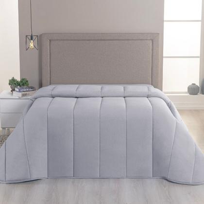 Imagem de Edredom Solteiro Dupla Face Malha 100% Algodão Liso C/ Viés