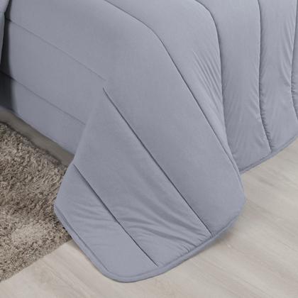 Imagem de Edredom Solteiro Dupla Face Malha 100% Algodão Liso C/ Viés