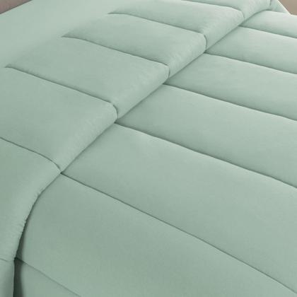 Imagem de Edredom Solteiro Dupla Face Malha 100% Algodão Liso C/ Viés