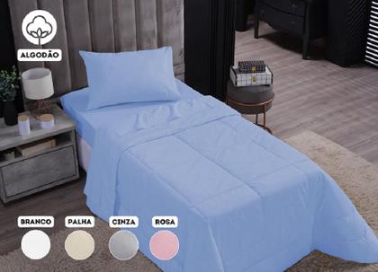 Imagem de Edredom Solteiro Grosso Algodao 200 fios Dupla Face
