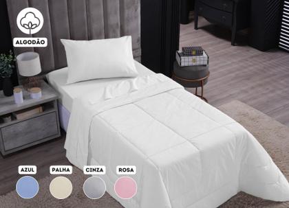 Imagem de Edredom Solteiro Grosso Algodao 200 fios Dupla Face