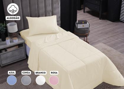Imagem de Edredom Solteiro Grosso Algodao 200 fios Dupla Face