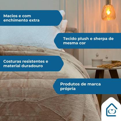 Imagem de Edredon Coberdron King Cobertor Grosso Dupla Face Inverno Sherpa Moderno Lã de Pele de Carneiro