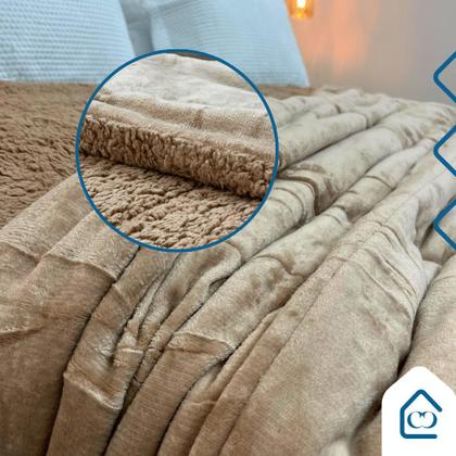 Imagem de Edredon Coberdron King Cobertor Grosso Dupla Face Inverno Sherpa Moderno Lã de Pele de Carneiro