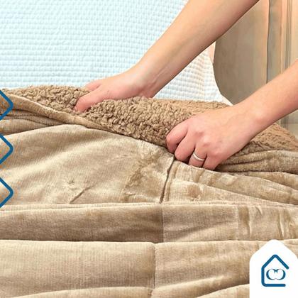 Imagem de Edredon Coberdron King Cobertor Grosso Dupla Face Inverno Sherpa Moderno Lã de Pele de Carneiro