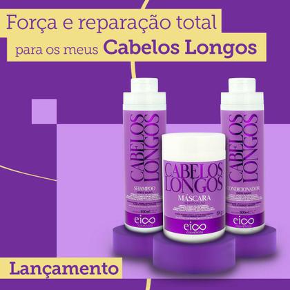 Imagem de Eico Cabelos Longos Shampoo + Condicionador 800ml Brilho Resistência Fortalecimento Reduz Oleosidade Previne Queda Biotina Cabelos Fragéis Danificados