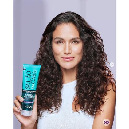 Imagem de Eico Leave-in Creme Hidrata Nutre Modelador Ondulados Salão Em Casa Cachos Definidos 250ml Filtro UV