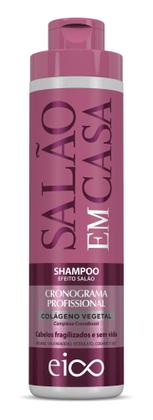 Imagem de Eico Salão Em Casa Cronograma Profissional Shampoo 800ml Sem Sal e Condicionador Leave-in 750ml