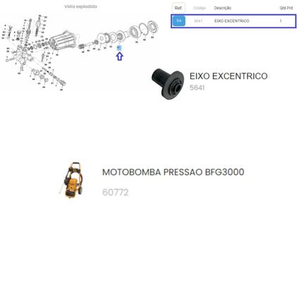 Imagem de Eixo Excêntrico P/ Motobomba BFG 3000 Buffalo Original