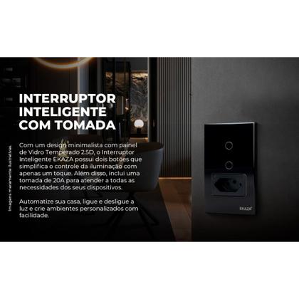 Imagem de EKAZA Interruptor Com Tomada 20A Touch 2.5D 1 Botão WIFI