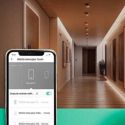 Imagem de EKAZA Interruptor Com Tomada 20A Touch 2.5D 1 Botão WIFI