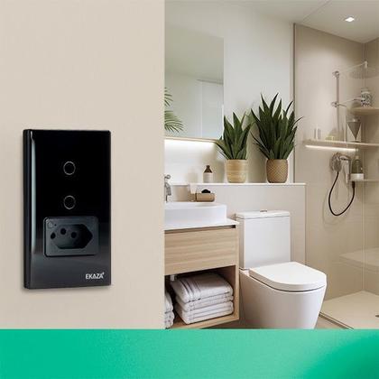 Imagem de EKAZA Interruptor Com Tomada 20A Touch 2.5D 1 Botão WIFI