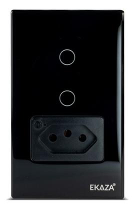 Imagem de Ekaza Interruptor Inteligente Wifi 2 Botão Tomada 20a Alexa Cor Preto