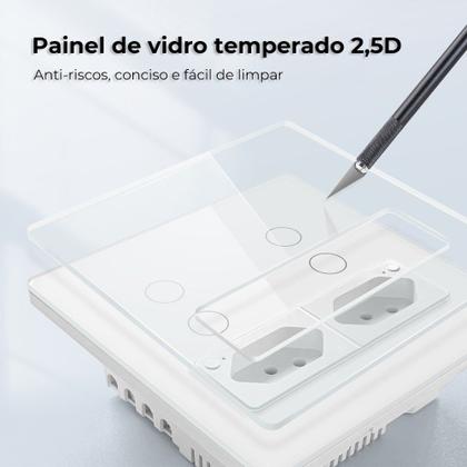 Imagem de Ekaza Interruptor Inteligente Wifi 4 Botões 2 Tomadas 4x4 3500W