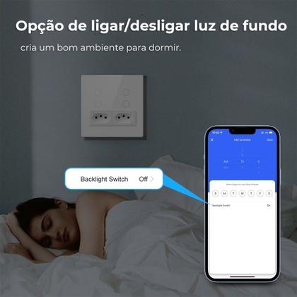 Imagem de Ekaza Interruptor Inteligente Wifi 4 Botões 2 Tomadas 4x4 3500W