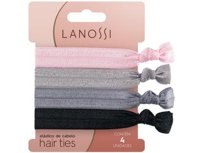 Imagem de Elastico de Cabelo 4 Unidades Lanossi Hair Ties Silver LS2514