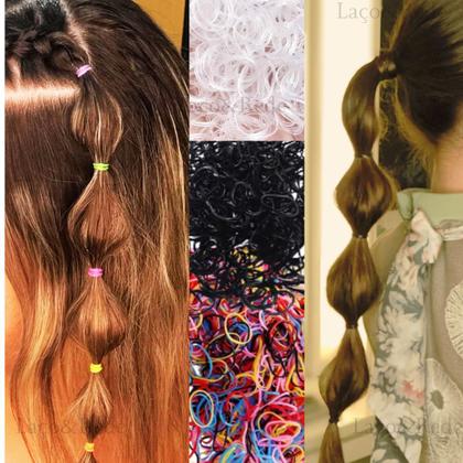 Imagem de Elástico De Silicone Liguinha fina Para Cabelo 24 Pacotes