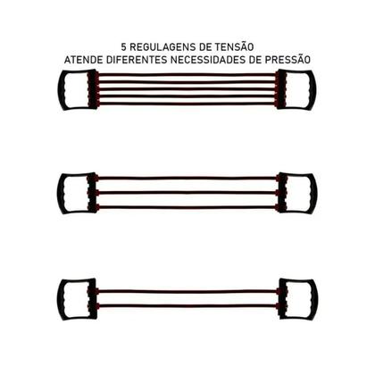 Imagem de Elástico Extensor 5 Fios Ajustável Multifuncional Exercícios