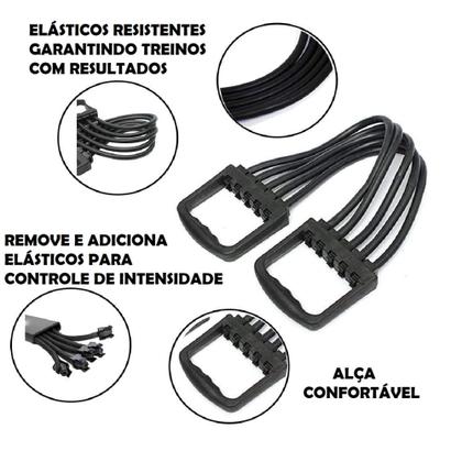 Imagem de Elástico Extensor com Alça para Treinos em Casa Controla Intensidade Multifuncional Hipertrofia Fit