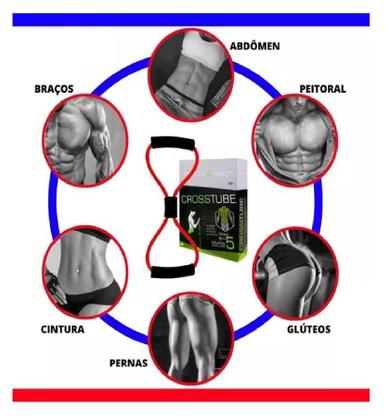 Imagem de Elástico Extensor Crosstube Tensão Multifuncional 6 Unidades