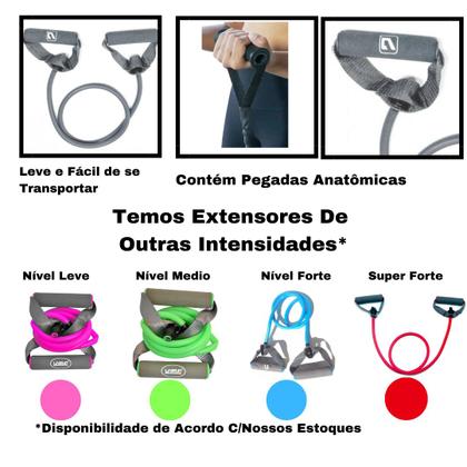 Imagem de Elástico Extensor Musculação Fitness Academia Extra Forte Liveup C/Pegada