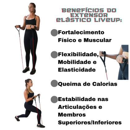 Imagem de Elástico Extensor Musculação Fitness Academia Extra Forte Liveup C/Pegada