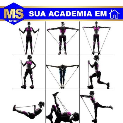 Imagem de Elástico Extensor Tensão Multifuncional de Exercício - Preto