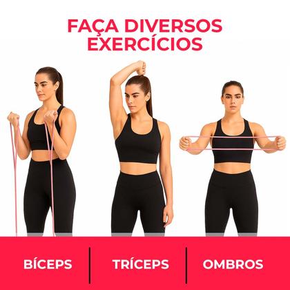 Imagem de Elástico Treino Exercício Academia Fitness Power Band Cinto Kit Com 5 Unidades Yunmai