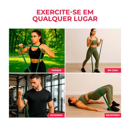 Imagem de Elástico Treino Exercício Academia Fitness Power Band Cinto Kit Com 5 Unidades Yunmai